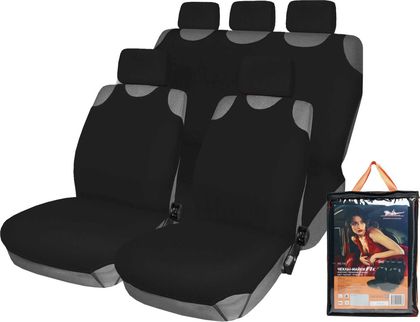 Чехлы-майки Airline F1k (полиэстер) на передние и задние сидения, цвет Черный. Артикул ASC-F1k