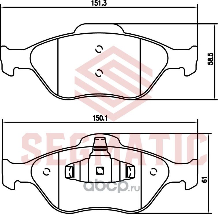 Колодка торм диск пер (Segmatic). Артикул SGBP2662