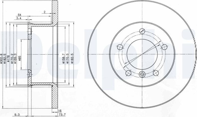 Тормозной диск Delphi. Артикул BG2556