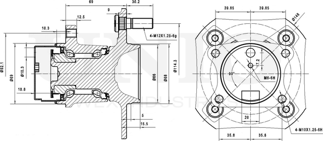 Ступица колеса с интегрированным подшипником (Unio). Артикул HUB-20208
