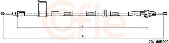 Трос ручника (тросик ручного тормоза) Cofle. Артикул 92.20.160B500