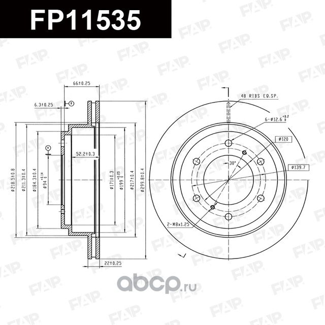 Диск тормозной_(FP11535 FAP). Артикул FP11535