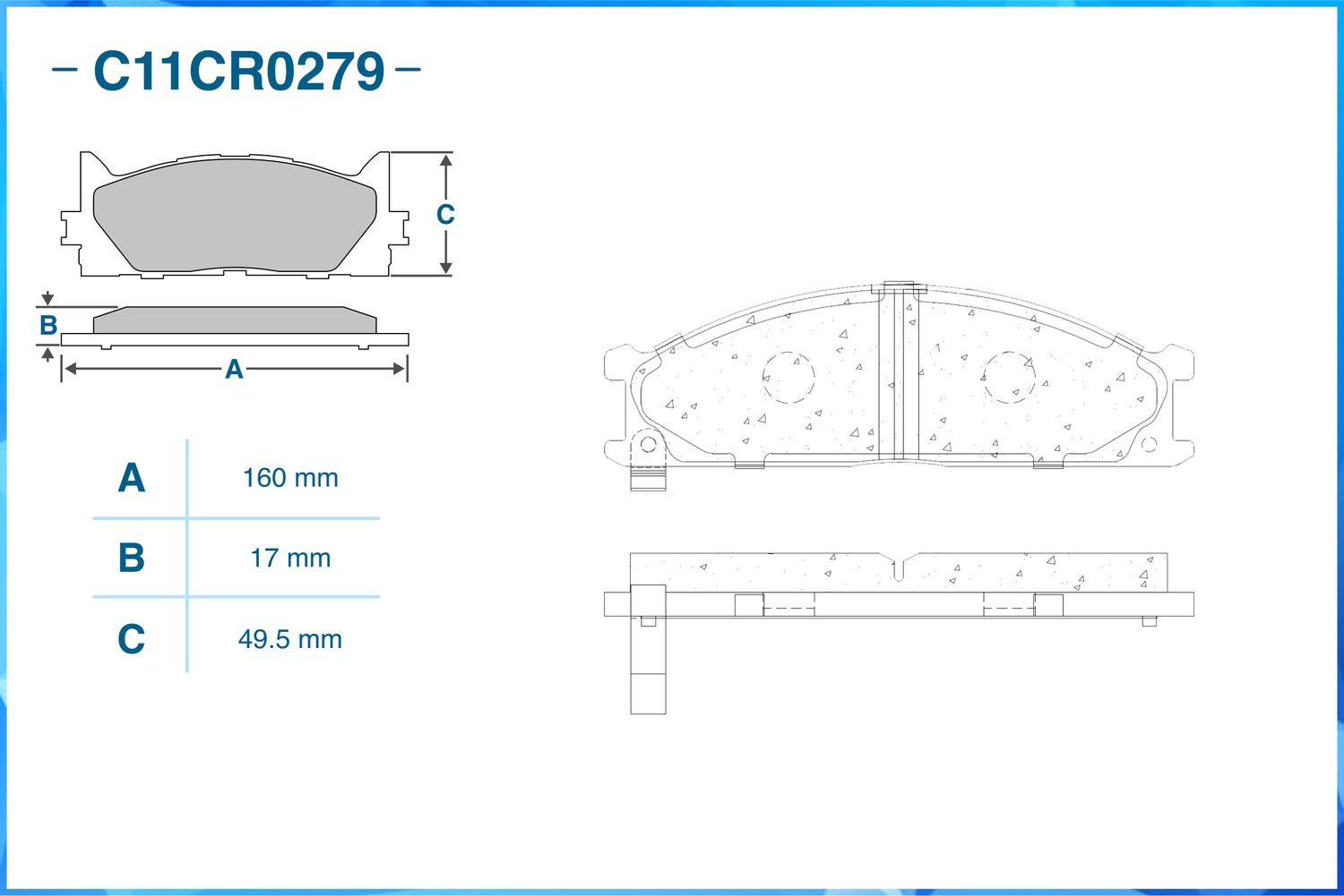 Колодки тормозные передние (Low Metallic) (Cworks). Артикул C11CR0279