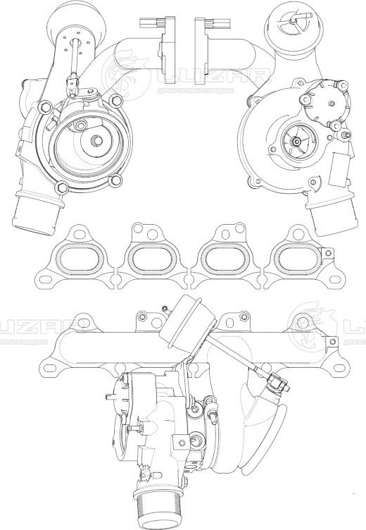 Турбокомпрессор OPEL ASTRA J (09-) 1.6T [A16LET] (тип K03) (Luzar). Артикул LAT 0502