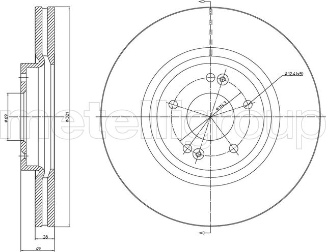 Тормозной диск Metelli. Артикул 23-0900C