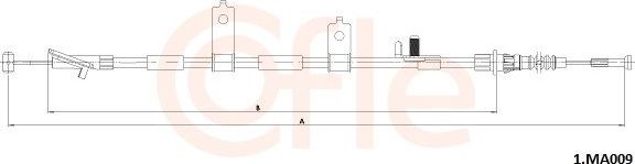 Трос ручника (тросик ручного тормоза) Cofle. Артикул 92.1.MA009