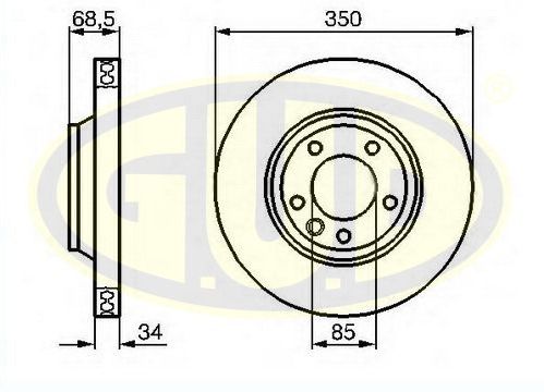 Тормозной диск G.U.D.. Артикул GDB134124