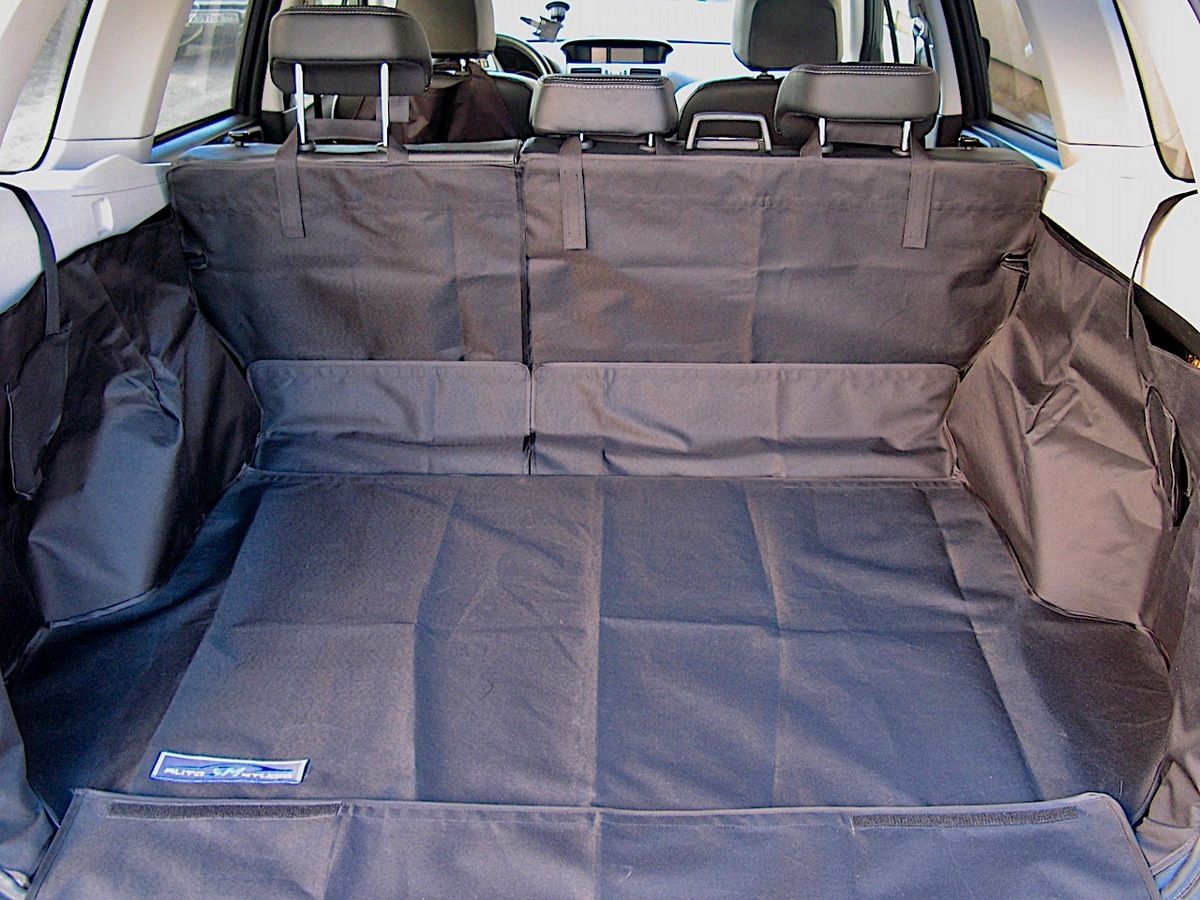 Защитный чехол AUTOSMSTUDIO "Maxi" в багажник автомобиля для Subaru Forester IV SJ 2012-2018, серый. Артикул TP-SUFRS-MAXI-GR