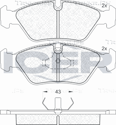 Тормозные колодки Icer передние для Maserati 420 1988-1994. Артикул 180423