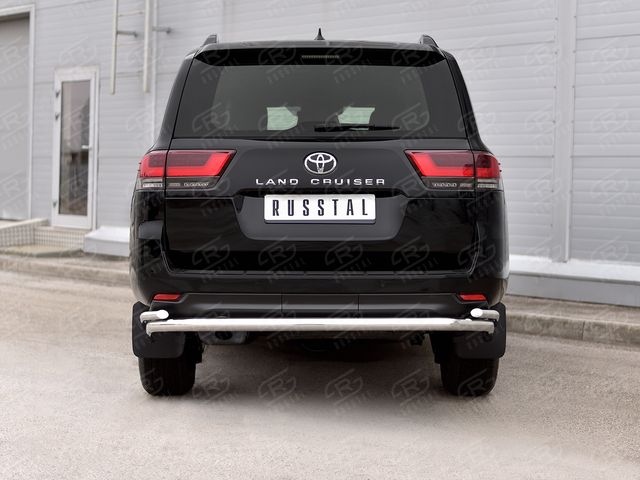 Защита RusStal заднего бампера d63 секции-d42 уголки для Toyota Land Cruiser 300 2021-2026. Артикул TLCZ-003791