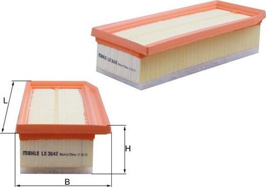 Воздушный фильтр Mahle-Knecht для Renault Kaptur I 2016-2026. Артикул LX 3542
