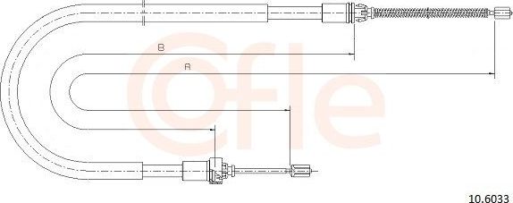 Трос ручника (тросик ручного тормоза) Cofle. Артикул 10.6033