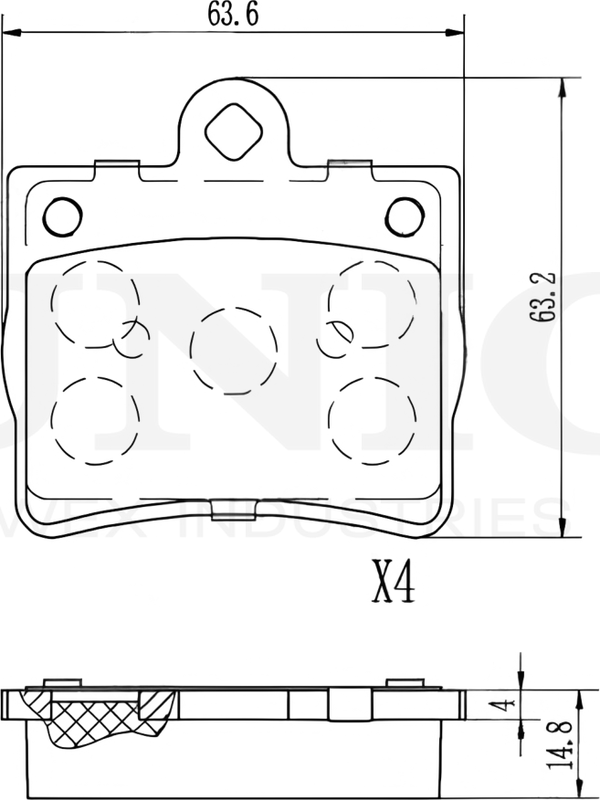 Колодки тормозные дисковые, комплект (Unio). Артикул BRP-20428