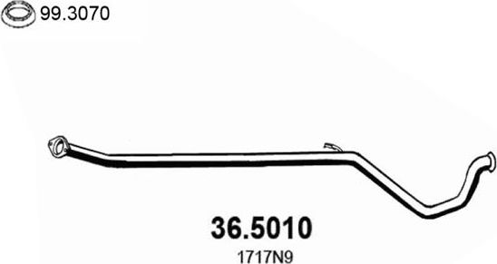 Глушитель (средняя часть) Asso для Peugeot 307 I 2000-2003. Артикул 36.5010