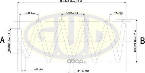 Пружина подвески G.U.D.. Артикул GCS066744