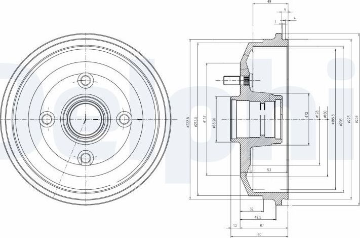 Тормозной барабан Delphi. Артикул BF468