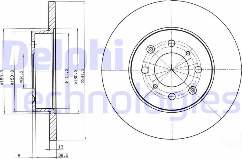 Тормозной диск Delphi. Артикул BG3262