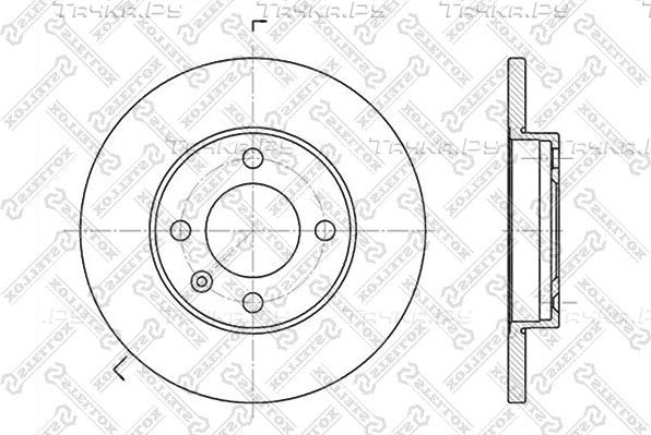 Тормозной диск Stellox передний для Audi 80 II (B1) 1972-1978. Артикул 6020-9933-SX