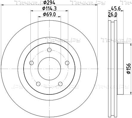 Тормозной диск Hella PRO передний для Dodge Caliber I 2006-2013. Артикул 8DD 355 115-911