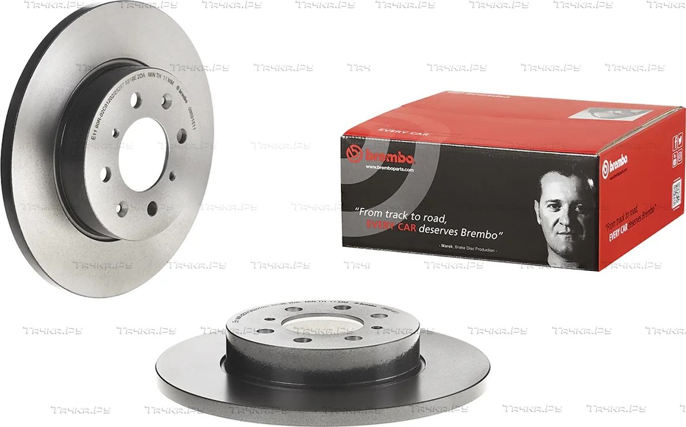 Тормозной диск Brembo PRIME LINE - UV Coated передний для Rover Streetwise 2003-2005. Артикул 08.6918.11
