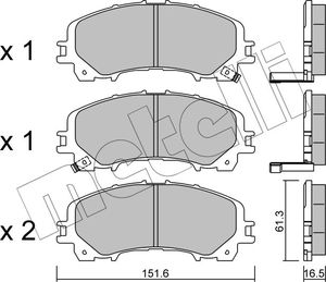 Тормозные колодки Metelli передние для Nissan X-Trail T32 2013-2025. Артикул 22-1082-0