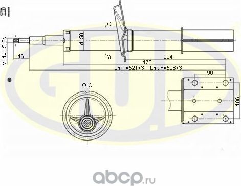 Амортизатор G.U.D. передний для Fiat Ducato II 1994-2006. Артикул GSA635807