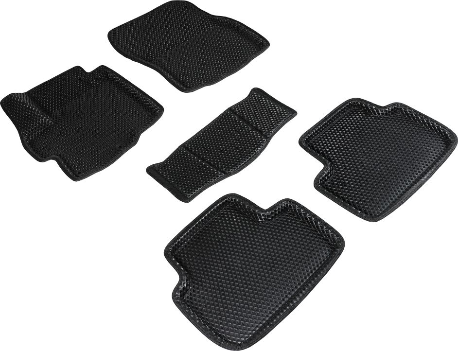 Коврики Seintex 3D EVA Ромб для салона Mitsubishi ASX 2010-2026 ЧЕРНЫЕ. Артикул 95325