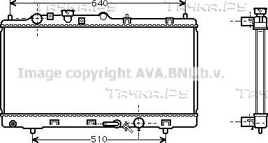 Радиатор охлаждения двигателя AVA. Артикул MZ2152