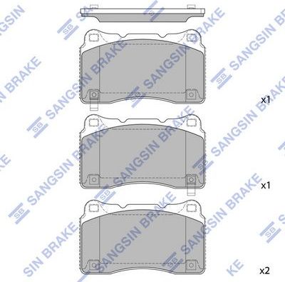 Тормозные колодки Sangsin Hi-Q передние для Bentley Mulsanne I 2013-1993. Артикул SP4470