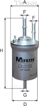 Топливный фильтр MFilter для Volkswagen Polo V 2009-2026. Артикул DF 3528