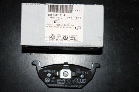 Тормозные колодки VAG передние для Audi S1 I (8X) 2014-2018. Артикул 6R0698151A