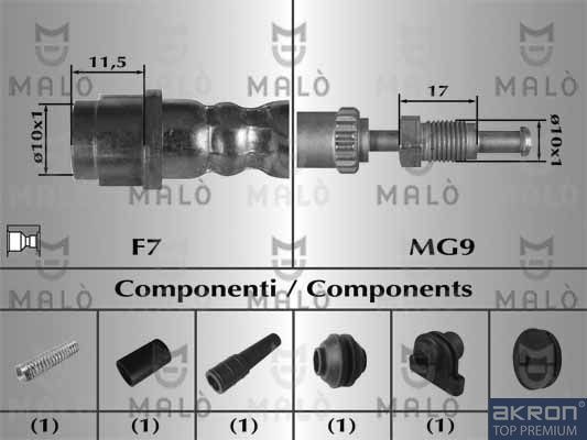 Тормозной шланг Malo. Артикул 81028