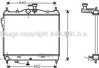 Радиатор HYUNDAI 1.3 ->1.6 Getz (02->10) (МКПП, +/- AC) (AVA). Артикул HY2101