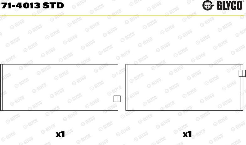 Вкладыши шатунные Glyco для Mercedes-Benz A-Класс II (W169) 2004-2012. Артикул 71-4013 STD