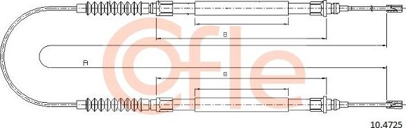 Трос ручника (тросик ручного тормоза) Cofle. Артикул 92.10.4725