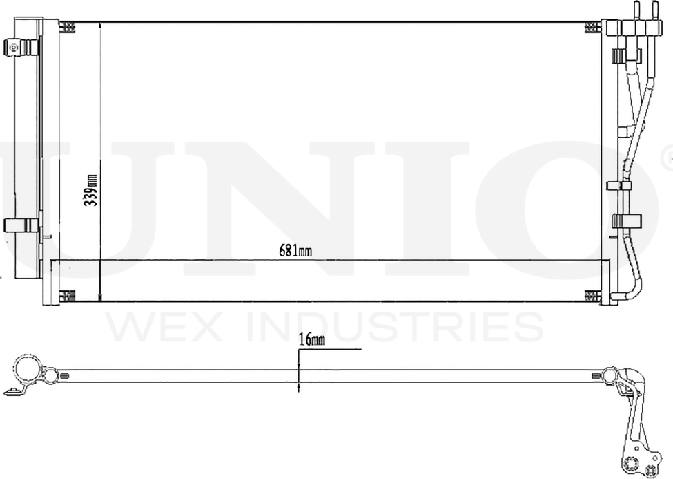 Радиатор кондиционера (Unio). Артикул RAD-30026