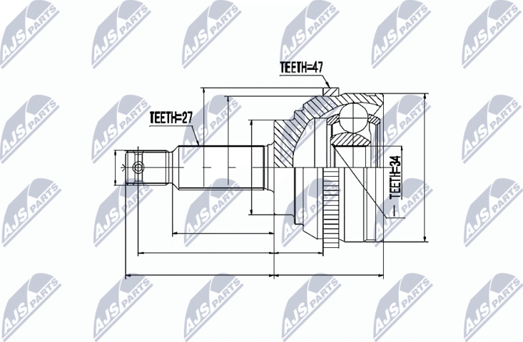 Шрус внутренний (граната) NTY. Артикул NPZ-HY-509