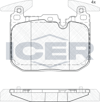 Тормозные колодки Icer. Артикул 182093