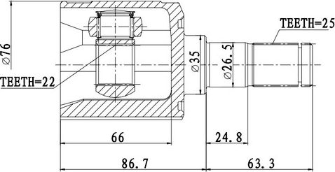 Шрус внутренний Hyundai Accent, Verna (99-13) (Zikmar). Артикул Z87791R