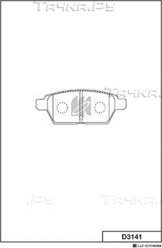 Тормозные колодки MK Kashiyama задние для Mazda 3 I (BK) 2003-2009. Артикул D3141