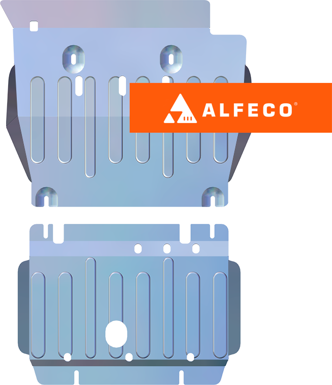 Защита алюминиевая Alfeco (4 мм) для радиатора и картера (2 части) Toyota Tacoma Double Cab (N200) 2012-2015. Артикул ALF.24.142 AL4