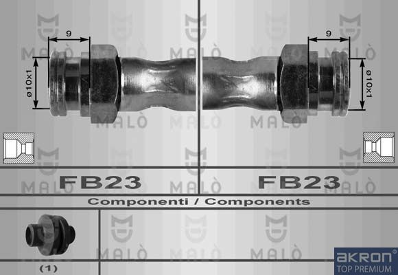 Тормозной шланг Malo задний внутренний для Fiat Stilo 2001-2008. Артикул 8919