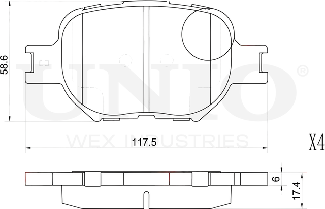 Колодки тормозные дисковые, комплект (Unio). Артикул BRP-20262