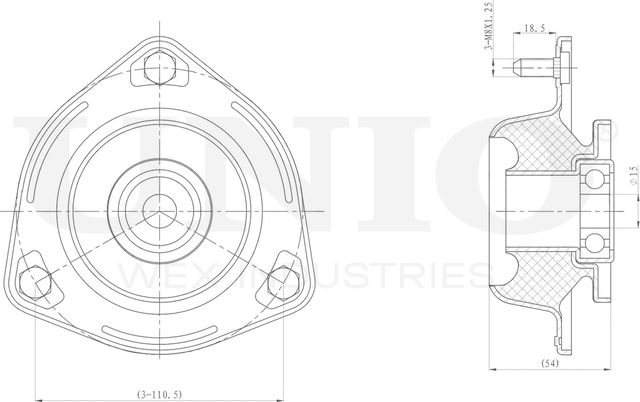 Опора амортизационной стойки (Unio). Артикул RMP-13035