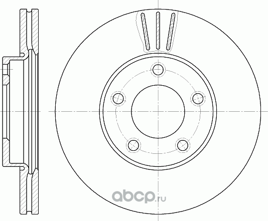 Диск тормозной вентилируемый (G-Brake). Артикул GR02877