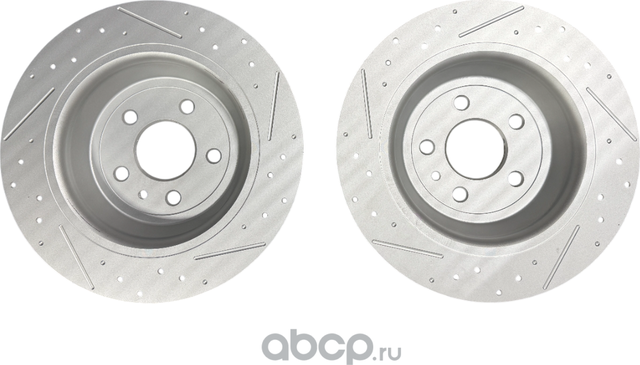Задний тормозной диск Evolution с перфорацией и насечками, в покрытии GEOMET (Powerstop). Артикул AR85166