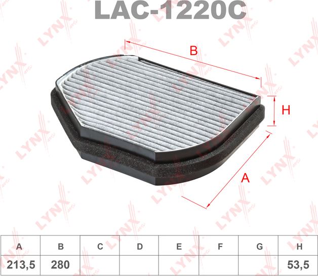 Салонный фильтр LYNXauto для Chrysler Crossfire 2003-2008. Артикул LAC-1220C