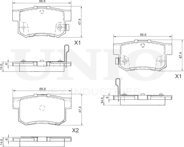 Колодки тормозные дисковые, комплект (Unio). Артикул BRP-20236
