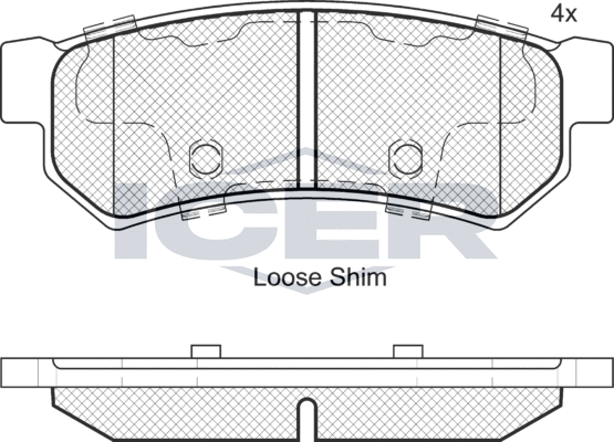 Тормозные колодки Icer задние для Daewoo Lacetti 2004-2010. Артикул 182058