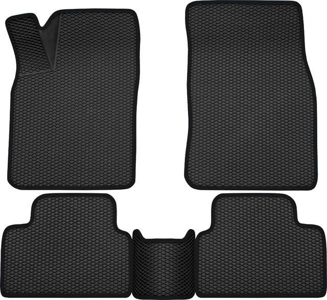 Коврики Rezkon 3D EVA Ромб резиновые для салона Nissan Qashqai II 2014-2026 Черный кант. Артикул 9225020201